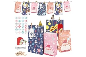 ‎ANPLUS Adventskalender Zum Befüllen Kinder Groß, Geschenk Papiertueten Zum Selber Befüllen Basteln Advents Tüten, Adventskalender Zum Befüllen Groß XXL, Adventskalender Selber Machen, Weihnachtskarten –24-PC