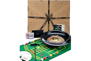 Jaques of London Roulette | Large 40cm, 16 Inch Luxury Roulette Wheel | Roulette Set for Casino Games | Includes, Blackjacks cards, Balls, Playing Cloth | Complete Roulette Set