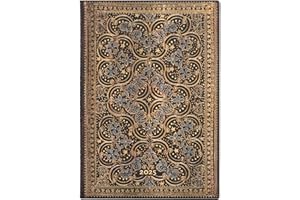 Kalendarz Paperblanks 2025 Restoration Midi tygodniowy HOR Flexi: tydzień na dwóch stronach, zamykany na gumkę, papier 100 gsm