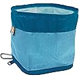 Kurgo Zippy Bowl, Collapsible Travel Dog Bowl for Food and Water with Carabiner, BPA free, Holds 1.4L, Coastal Blue