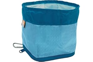 Kurgo Zippy – Gamelles portatives pour Chien, gamelle de Voyage pour croquettes, avec Mousqueton, 1,36 L – Bleu