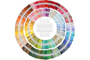Caydo 447 colores de hilo de bordar, hilos de punto de cruz con 20 pcs bobinas de hilo para pulseras de amistad Artesanías DIY