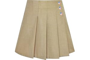 Sunny Fashion Chicas Falda Beige Plisado Corbata de moño Regreso a Clases Uniforme 6-14 años