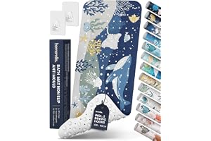 Homerella® Badkarsmatta halkfri barn – 100% BPA-fri inkl. 2 krokar för upphängning 100 x 40 cm – halkfri matta, badkar, baby