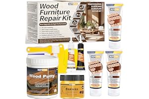 HUPEYNA Kit di Riparazione per Legno, Grande Capacità Kit di Riparazione per Mobili in Legno, Stucco per Legno - Riparare di Graffi, Crepe, Buchi, Scolorimento per Pavimenti, Riparazione Legno Mobili
