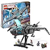 LEGO Marvel The Avengers Quinjet, Spaceship Building Toy for Kids, Boys & Girls with Thor, Iron Man, Black Widow, Loki and Ca