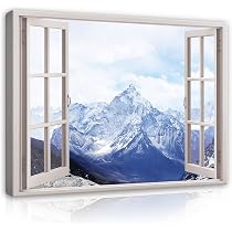 Strand-Wandbild Auf Leinwand 30,5x40,6 Cm – Küstenblick, Meer, Fenster-Motiv
