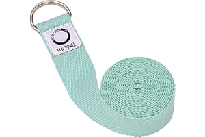 ‎ZEN POWER Zen Power Yoga Strap, natürlicher Yoga Gurt aus 100% Baumwolle, max. Länge 250 cm, Dehnungsgurt, widerstandsfähig, flexibel einstellbar, Yoga-Zubehör, Dehnungshilfe für Gymnastik und Fitness