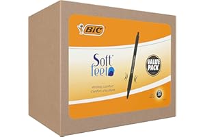 BIC Soft Feel Clic Grip, Penne a Sfera a Scatto, Punta media (1.0mm), Colore Nero, Confezione da 36 Unità, Cancelleria Scuola e Ufficio "esclusiva amazon"