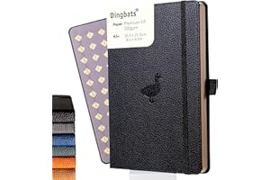 DINGBATS* NOTEBOOKS Dingbats - Wildlife Cuaderno Mediano Cuadriculado, Pato Negro, A5 - Cuaderno De Tapa Dura - Cuero Pu - Crema, A Prueba De Tinta De 100 Gsm