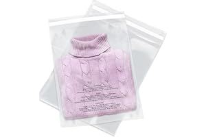 Spartan Industrial - 14” X 20” (100 Count) Self Seal Clear Poly Bags with Suffocation Warning for Packaging, Clothes & FBA - Permanent Adhesive