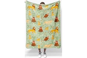 JAY FRANCO Disney - Coperta in pile super morbido e leggero, motivo: Re Leone, misure 101,2 x 127,2 cm, con Simba