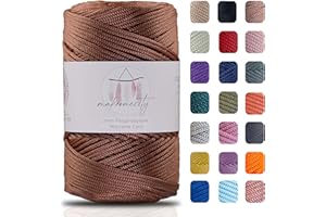 Makromecity Makramee Garn 2mm x 230m Premium Polyester Macrame Cord Polypropylene Yarn für Handwerk Wohndekorationen Platzteller Umhängetasche Handtasche Runner Schnullerkette