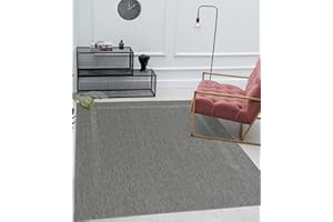 MIAS TEPPICHE Mia's Teppiche Lara - Alfombra Robusta para Exteriores, Resistente a la Intemperie y a los Rayos UV, para Balcones, terrazas e invernaderos, Tejido Plano, Antracita D2, 240 x 340 cm