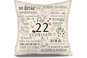 AOSUMIN No estás envejeciendo estás aumentando de Valor Funda de Cojín para Cumpleaños 22 Años Hija Hijo Hermana Amigas Prima Novia 22 Cumpleaños Regalo 10-100 Años Fundas de Cojín para Cumpleaños(22-a)