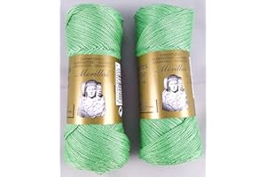MORILLAS PACK 2 ZEPELINES Algodón perlé 100% egipcio mercerizado para DIY y tejer a mano labores de ganchillo o punto con un acabado elegante. (2 X 70gr) (5, VERDE 1)