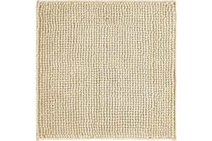 Decomira Mata łazienkowa antypoślizgowa z miękkiego Chenille | Super chłonne i można prać w pralce | Do łazienki, pod prysznic, do wanny lub jako mata WC | Beżowy - 45x45 cm