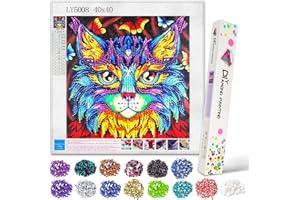 hirsrian Girl Toys Age 6 7 8 9 10 11 12,5D DIY Diamond Painting Kits for Kids Adult Arts and Crafts Cat Gifts for 6-12 Year Old Girls,Presents for Birthday Christmas & Children's Day(15.7 in*15.7 in)