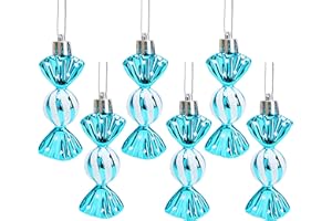 Christmas Concepts® Paquete de Mini Adornos en Forma de Dulce de 6-8 cm - Decorados Brillantes y con Purpurina - Decoraciones para árboles de Navidad (Turquesa)