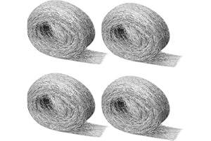 Shineboc 4Pcs Lana de Acero Grado 3# - Ideal para Pulir y Limpiar Madera, Vidrio, Metal y Piedra 16 Metros