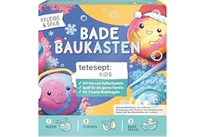 tetesept Kids Badebaukasten 1 Stück – DIY Bastelset für 3 bunte Badekugeln – Sprudelbälle zum Selberbasteln oder zum Verschenken für Kinder ab 5 Jahren