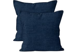 Encasa Homes Chenille kissenbezüge 2 Stück Set - Königsblau - 50 x 50 cm Strukturierte einfarbige, weiche & Glatte, quadratische Akzentdekorationskissen für Couch, Sofa, Stuhl, Bett & Boden