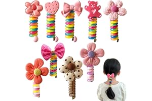 ‎KEAGAN 9 Stück Telefondraht-Haarbänder, Spiral-Haargummis, bunte Telefondraht-Haarbänder für Kinder, Schleife, geflochtene Telefondraht-Haarbänder, Telefonleitungs-Haarbänder, Haar-Accessoires für Mädchen