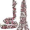 Miracliy 8 Pcs 66 Ft Flower Garland Fake Rose Vine Artificial Flower Hanging Rose Ivy Home Hotel Office Party Garden Craft Art Dcor (Pink)