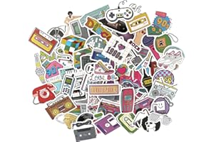 TARIFA UNITED Stickers annees 80 90 autocollants retro de fête accessoire annee 80 kits de loisirs créatifs autocollant scrapbooking
