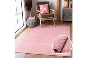 homeart Fluffy Shaggy RUG for Living Room, High-Pile (30mm) Super Soft Warm Plain Thick Luxury Area Carpet for Bedroom and Home Decoration, Small to Extra Large (Pink Rose, 160 x 230 cm)