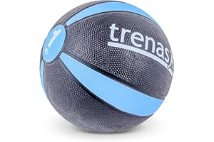 trenas Medizinball - Gummi - 1 kg - 1,5 kg - 2 kg - 3 kg - 4 kg - 5 kg - Robuster und Griffiger Ball - Ideal für Fitness und Sport