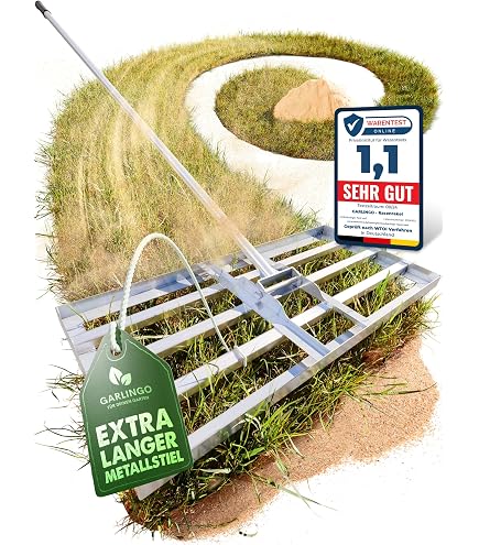 Gartenrechen Mit 12 Zähnen | 120 Cm Stiel | Aus Stahl & Rostbeständig