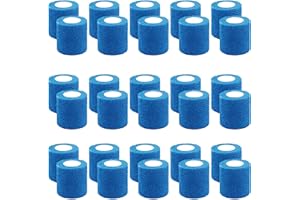 ‎BQTQ BQTQ 30 Rollen Selbstklebender Verban Haftbandage Selbstklebend Haftbandage Verband Tape Selbsthaftende Cohesive Bandage Fixierverband Elastische Selbsthaftende Bandage (Blau, 5 cm x 4,5 m)