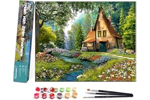 Bougimal Pintar por Numeros Adultos, DIY Pintura por Números Paisajes sin Marco de 40 X 50 cm