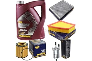 DIEDERICHS Filter Set Inspektionspaket 5 Liter MANNOL Motoröl Energy Premium 5W-30 API SN/CF SCT Germany Innenraumfilter Luftfilter Ölfilter Kraftstofffilter