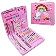 Peppa Pig Kids Art Set Crafts Drawing and Painting Sets for Children Travel Case 40 Plus Pieces Watercolour Paints Crayons Colouring Pencils Art Supplies Gifts for Girls (Pink)