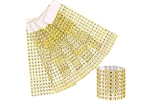 ALLBESTS 150 Pcs Rhinestone Napkin Rings Rhinestone Mesh Napkin Holders for Wedding Receptions Or Napkin Holder Adornment(Gold)