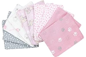 TupTam Langes Bébé en Mousseline 70x80, Lot de 5/10, Fille 5, 5er Pack