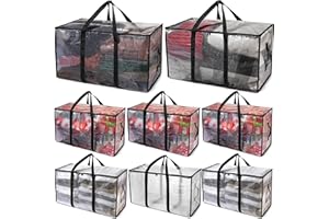 ClearSpace Oversized Moving Bags or Storage Bag – Large Moving Boxes with Backpack Straps, Zippers & Handles – Heavy-Duty Packing Bags for Moving, College Dorm, Christmas Decorations, 8 Pack