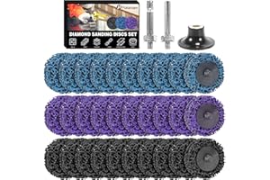 PUKAMAM 30 Pcs Grinding Discs 50mm Paint Stripping discs 2 Inch Sanding Discs for Drill Rust Removal Disc for Metal Steel Grinding Polishing(Purple/Blue/Black)