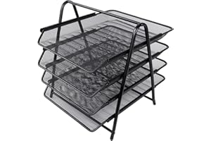 KAV Étagère de rangement à 4 niveaux pour bureau, bureau, tiroir de bureau, étagère de rangement pour documents et lettres. (A)