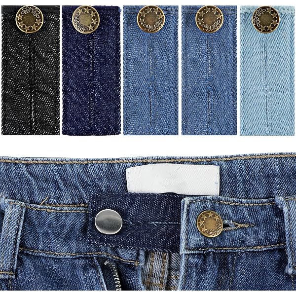 8PCS Hosenbunderweiterung Set Elastische Knopfverl? Produktbild-Vorschau 6