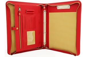 Noda Faux Pu Leather Business Presentation Meeting Conference A4 Folder Ring binder (Red)