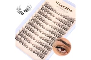 TOOCHUNAG Natural Lash Clusters 180pcs Individual Eyelashes Wispy Cluster Lashes 7-15mm C Curl Eyelash Clusters Left&Right DIY Individual Lashes Extension