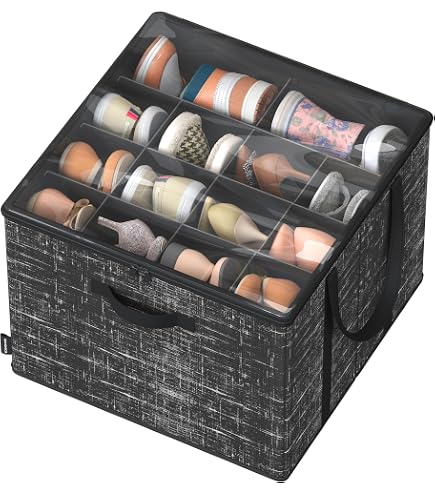 Shipenophy organisateur de chaussures empilable en plastique transparent Boîte de rangement de