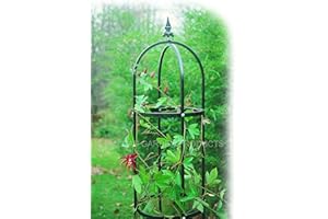 7ft (213cm) Traditional Garden Obelisk – Heavy Duty Metal Plant Support, Powder-Coated Black, Weatherproof Climbing Plant Frame – Made in the UK by GAP GARDEN PRODUCTS