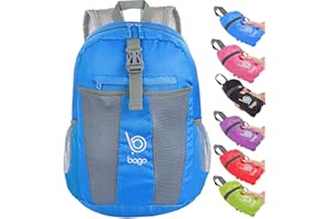 Bago Lightweight Small Hiking Backpack for Women and Men - 25L Travel Day Pack - Foldable Hiking Daypack Ultralight for Camping Outdoor Sports - Day Bag Packable Backpack for Travel (Blue)