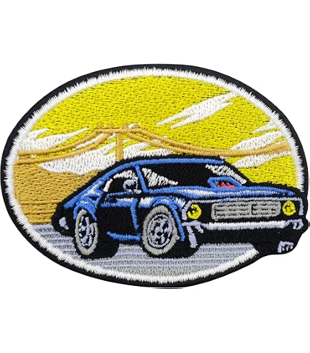 Patch Brodé Thermocollant Rétro Automobile France - 8,7x7 Cm - Idéal Pour Customiser Vêtements Ou Accessoires