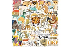 PNGIF Gepard Sticker 50 Stück, Graffiti Tiere Aufkleber für Laptop Koffer Skateboard Motorrad Snowboard Gepäck Scrapbook Kühlschrank Wasserfeste Sticker Set