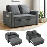 HOMCOM Sof&aacute; Cama 2 Plazas 3 en 1 Respaldo Ajustable Gris Oscuro | Sof&aacute; Cama Tejido Rizo, 3 Niveles, Bolsillos Laterales, 2 Al